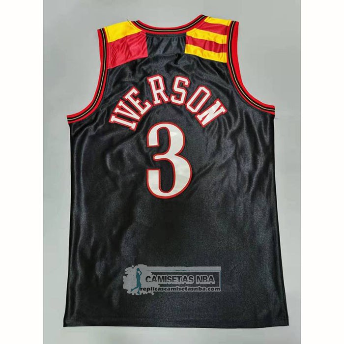 Camiseta Philadelphia 76ers Allen Iverson NO 3 Mitchell & Ness 2006 Negro